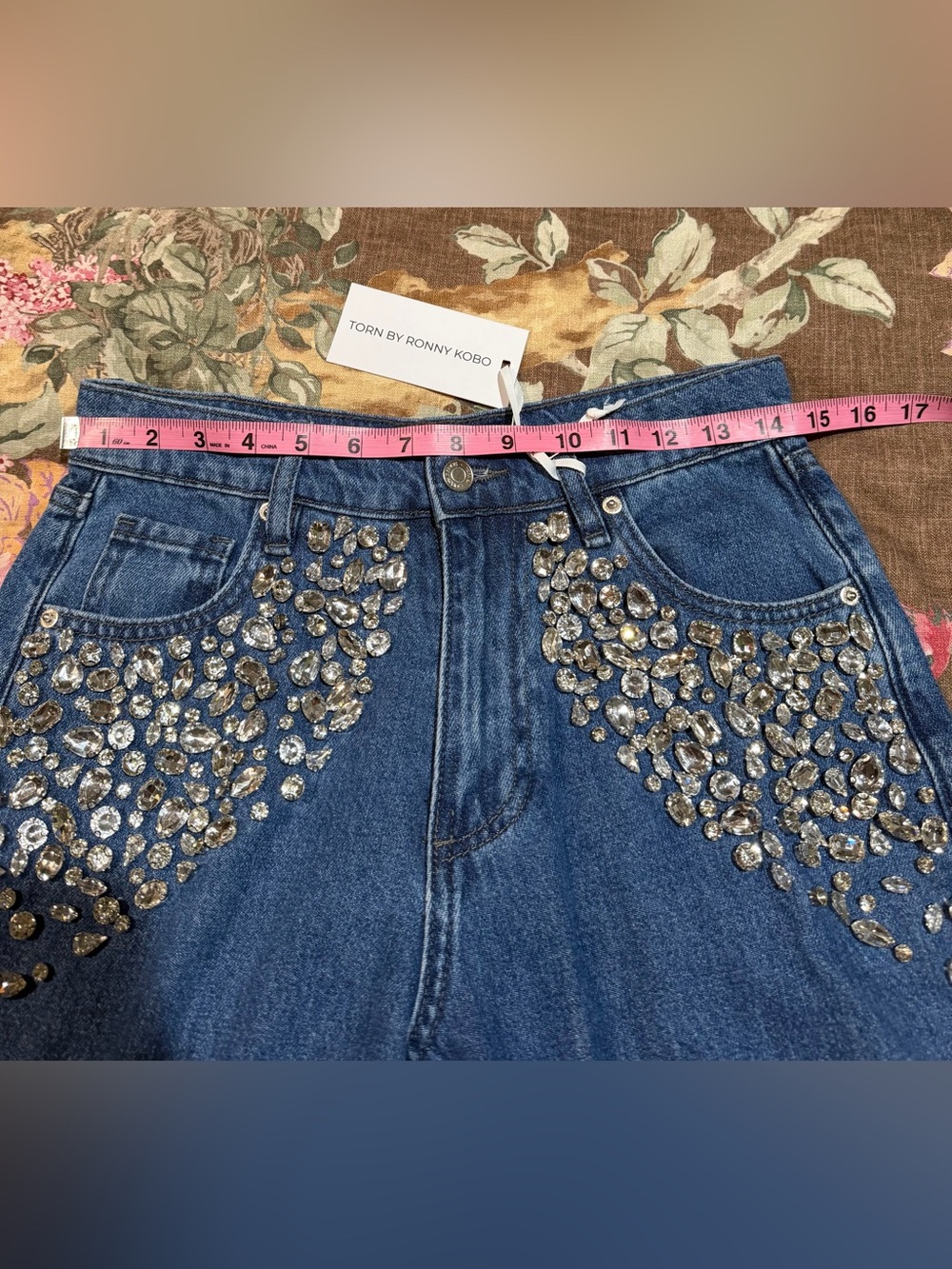 Torn by Ronny Kobo Wide-Leg Embellished Jeans - Picture 7 of 7